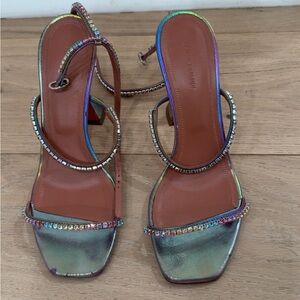 Amina Muaddi Gilda Leather Sandals